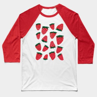 Organic summer strawberries red and green Baseball T-Shirt